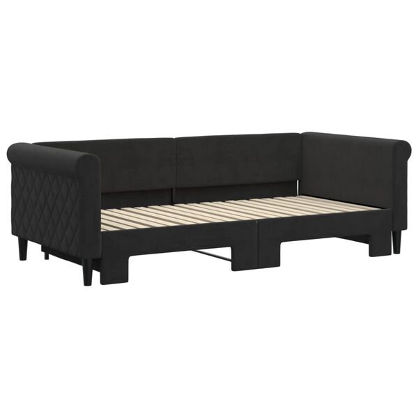 vidaXL Divano Letto con Letto Estraibile Nero 90x190 cm in Velluto