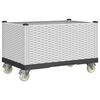 vidaXL Fioriera da Giardino con Ruote Bianca 80x50x54 cm in PP