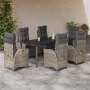 vidaXL Set da Pranzo da Giardino 7 pz Cuscini Polyrattan Grigio Chiaro