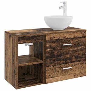 vidaXL Set di mobili per il bagno 2 pz Legno antico