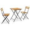 vidaXL Set da Bistrot 3 pz Pieghevole in Legno Massello di Acacia