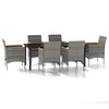 vidaXL Set da Pranzo da Giardino 7 pz con Cuscini Grigio e Nero