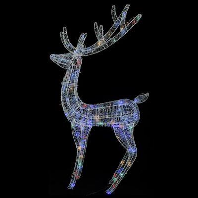 vidaXL Renne di Natale XXL in Acrilico 250 LED 2 pz 180 cm Multicolore