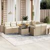 vidaXL Set Divano da Giardino 10 pz con Cuscini Beige in Polyrattan