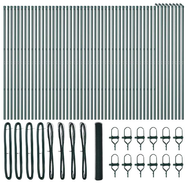 vidaXL Palo della recinzione Verde 100 x 1 m (maglia 13 mm)