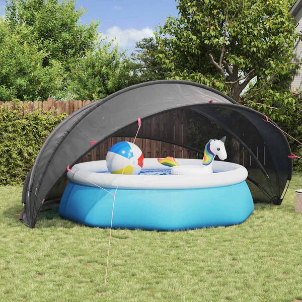 vidaXL Dome Piscina Nero 500 x 500 x 236 cm