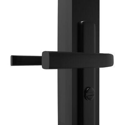 vidaXL Porta da Interno ESG Vetro e Alluminio 83x201,5 cm Nera