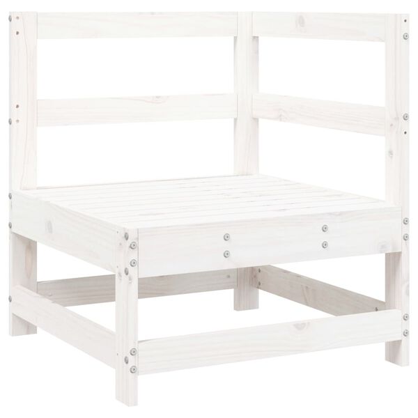 vidaXL Set Divani da Giardino 7 pz Bianco in Legno Massello di Pino