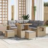 vidaXL Set Divano da Giardino 9 pcs Beige e Grigio Chiaro polyrattan