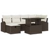 vidaXL Set Divano da Giardino con cuscino 7 pcs Marrone Poly Rattan
