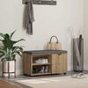 vidaXL Panca per ingresso con porta Rovere Artigianale 80 x 38 x 46 cm