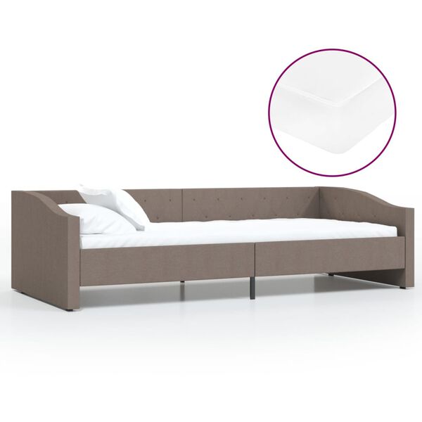 vidaXL Dormeuse con Materasso USB Tortora in Tessuto 90x200 cm