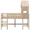 vidaXL Letto Soppalco con Scala e Tetto 90x190 cm Legno Massello Pino