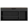 vidaXL Panca Porta Scarpe Cuscino Nero Lucido 104x30x49cm Multistrato