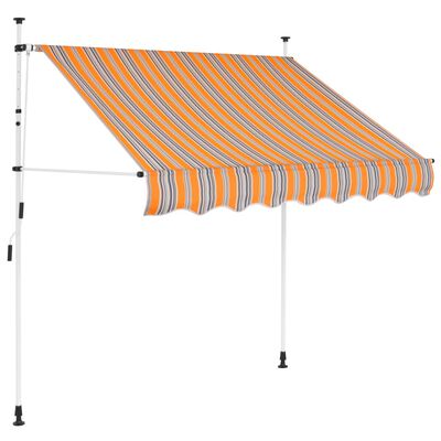 vidaXL Tenda da Sole Retrattile Manuale 150 cm a Strisce Blu e Gialle