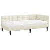 vidaXL Struttura Letto Angolare con Materasso Crema 90 x 190 cm