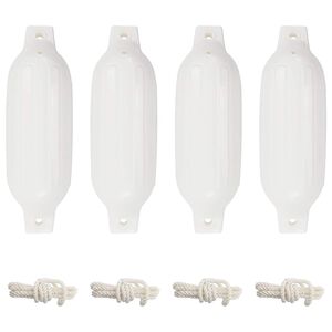 vidaXL Paraurti per Gommone 4 pz Bianchi &Oslash; 11x40 cm in PVC