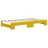 vidaXL Divano Letto Estraibile con Cassetti Giallo 90x200cm in Velluto