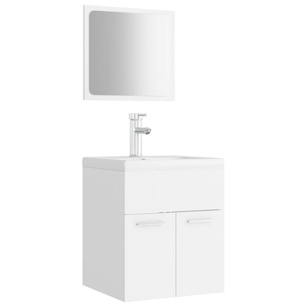 vidaXL Set Mobili da Bagno Bianco in Legno Multistrato