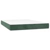 vidaXL Materasso a Molle Insacchettate Rigidit&agrave; Media Verde Scuro 140x210x20 cm in Velluto