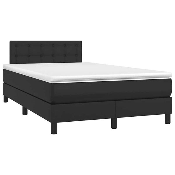 vidaXL Letto a Molle con Materasso e LED Nero 120x190 cm in Similpelle