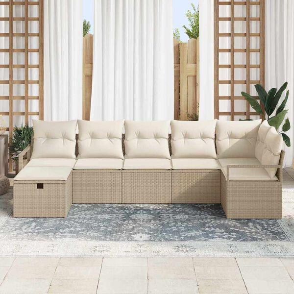vidaXL Set di divani con cuscino 5 pcs polyrattan