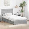 vidaXL Letto con Contenitore con testiera Grigio Sonoma 100 x 200 cm