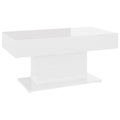 vidaXL Tavolino da Salotto Bianco Lucido 96x50x45 cm Legno Multistrato
