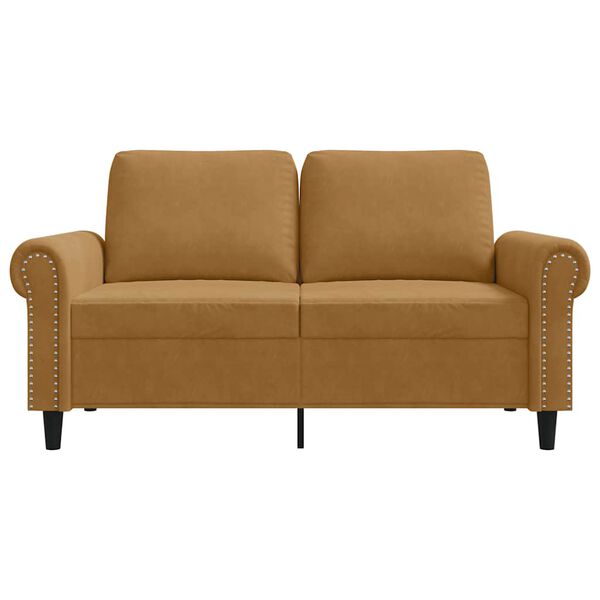 vidaXL Divano a 2 Posti marrone 120 cm in Velluto