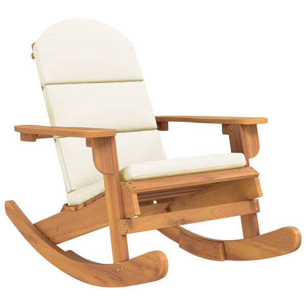 vidaXL Sedia a Dondolo Adirondack con Cuscini Legno Massello di Acacia