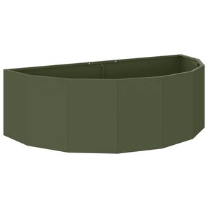 vidaXL Fioriera Verde oliva 120 x 60 x 35 cm Acciaio