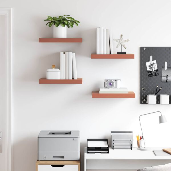 vidaXL Scaffale da parete 4 pcs Rosso 40 x 23,5 x 4 cm