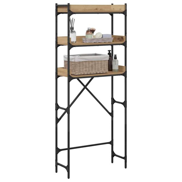 vidaXL Mensola per lavatrice Rovere artigianale 67 x 25 x 163 cm