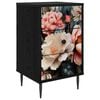 vidaXL Armadio da Notte BORNE Rovere Nero 36 x 33 x 61 cm