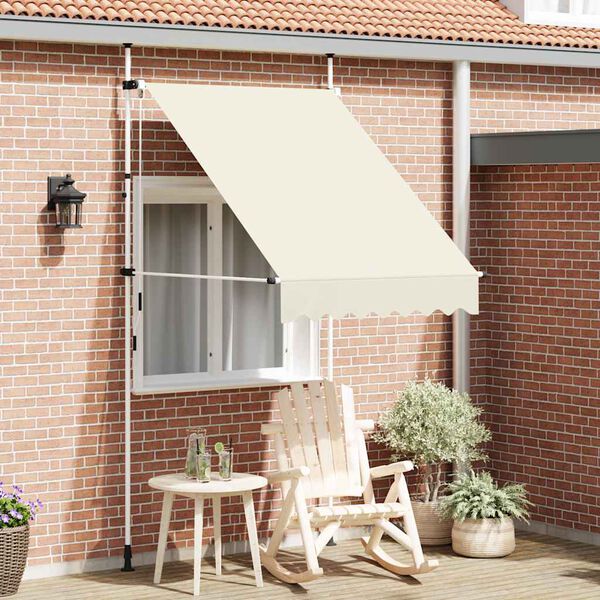vidaXL Tenda da Sole Retrattile Manuale 150 cm Crema