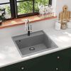 vidaXL Lavello da Cucina con Foro Troppopieno Grigio in Granito