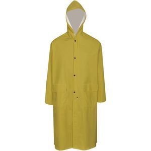 vidaXL Impermeabile Lungo Resistente all'Acqua Cappuccio Giallo XXL
