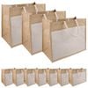 vidaXL Borse in juta con tasca 10 Naturale e Bianco 42 x 33 x 19 cm