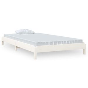 vidaXL Letto Impilabile Bianco 100x200cm in Legno Massello di Pino