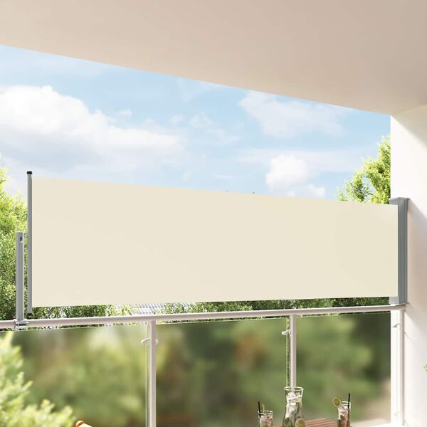 vidaXL Tenda da Sole Laterale Retrattile 100 x 300 cm Crema