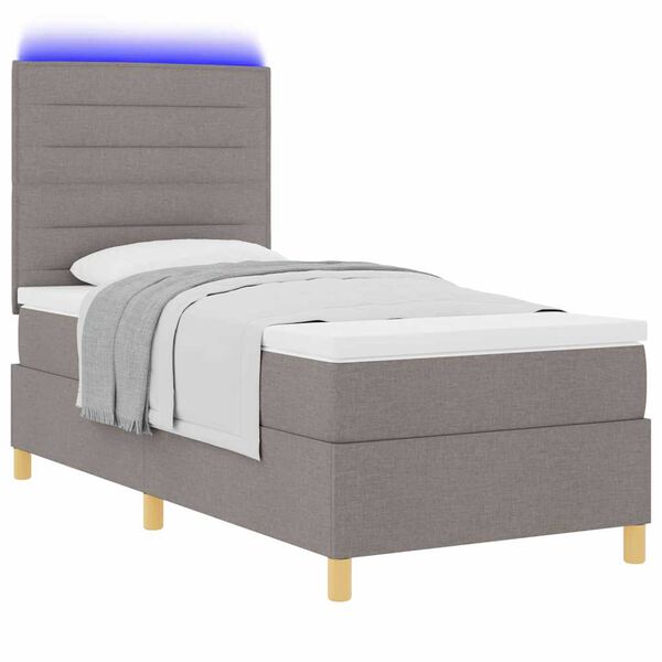 vidaXL Letto a Sorgente LED con materasso Talpa 100 x 200 cm Tessuto