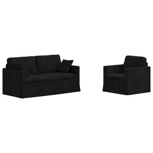 vidaXL Set di divani 2 pz Nero Velluto