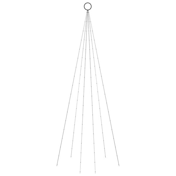 vidaXL Albero di Natale Pennone Bianco Freddo 108 LED 180 cm
