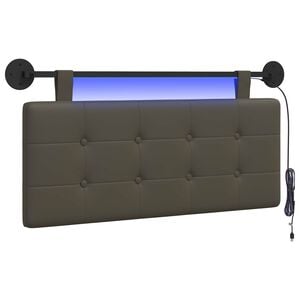 vidaXL Testiera sospesa Con luce LED Grigio Similpelle