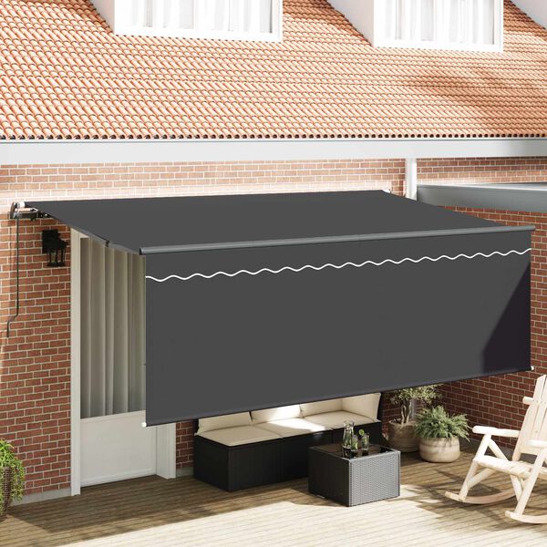 vidaXL Tenda Retrattile Antracite 350 x 200 cm Poliestere e Alluminio