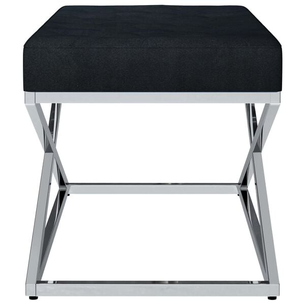 vidaXL Panca 97 cm Nera in Velluto e Acciaio Inossidabile