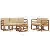 vidaXL Set di divani da esterno con cuscino 6 pcs Naturale e Beige