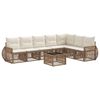 vidaXL Set Divano da Giardino 8 pcs Beige e Bianco Crema polyrattan
