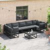 vidaXL Set Divano da Giardino Nero Alluminio