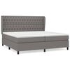 vidaXL Giroletto a Molle con Materasso Grigio Scuro 200x200 cm Tessuto